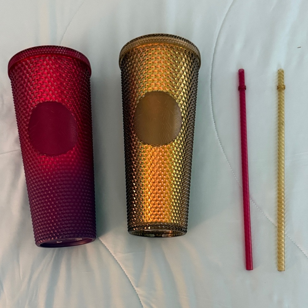 Starbucks Disney 50th Aniversery Textured Studded Tumbler in Gold and Red